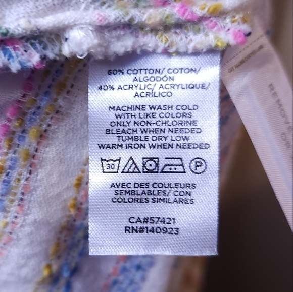 Lou & Grey Swing Dress Sleeveless Rainbow Stripe Pastel Spring Sz Large - Picture 5 of 9